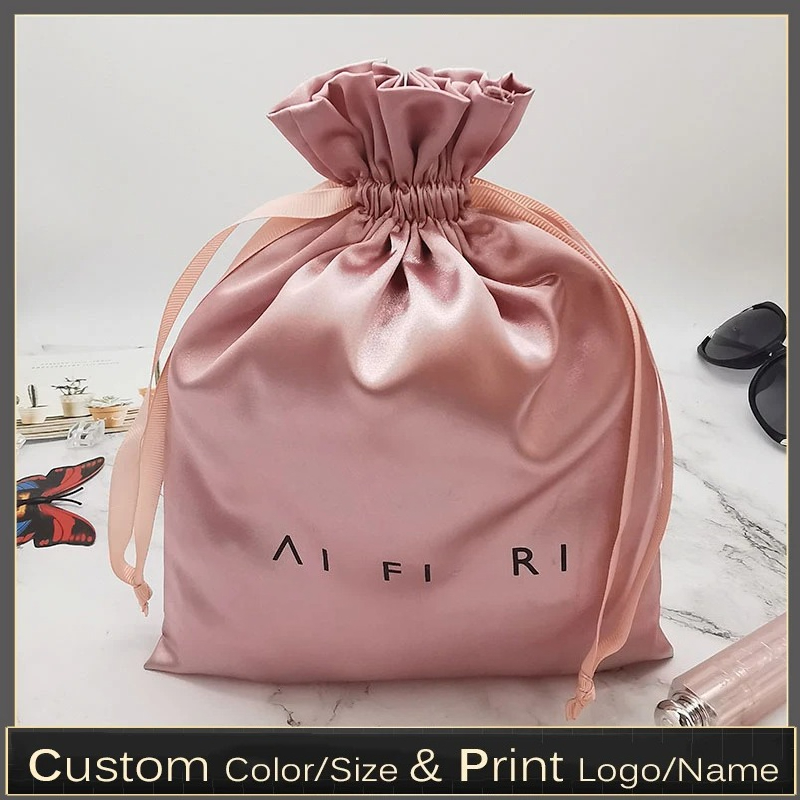 Shoe Bag Dust - Tas Serut Satin Logo Kustom untuk