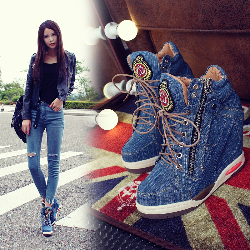 Sneakers Wedges Denim Wanita U - Sneaker Zone ulasan dan harga