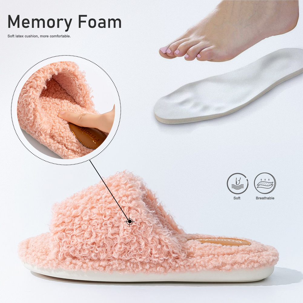 Pmoiste Sandal Rumah Fuzzy Wan - Insole Memory Foam ulasan dan harga